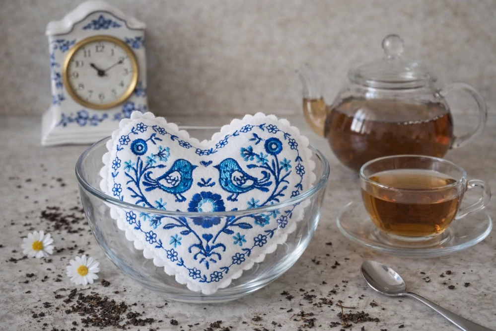 Sada srdíček a ptáčků pro rámeček 10x10 cm